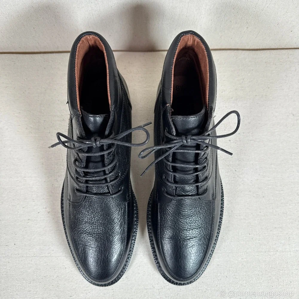 VINTAGE 1990s Impulse Steeple Gate Black Leather Boots‎ | M8.5 | Italy | NWOT